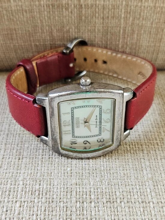 Ecclissi Sterling Silver Ladies Wristwatch Red Genuine Leather 925 Quartz Watch main image 9